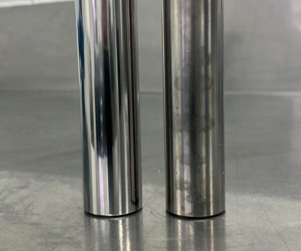 Polijsten voor en na. Polish before and after. CNC machine, CNC machine removing strains.